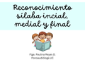 Juego Reconocimiento de Sílabas (inicial, medial y final)